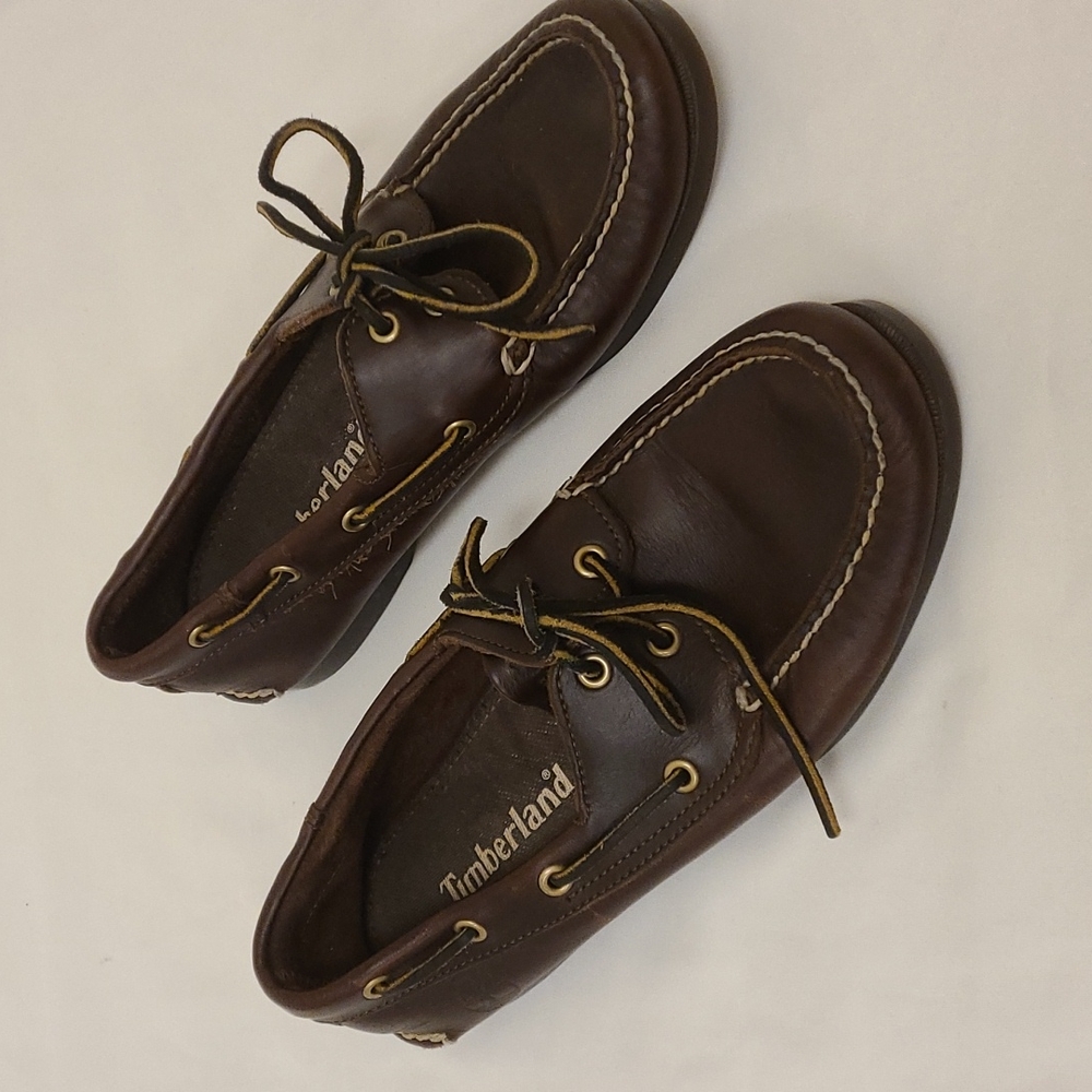 Timberland Loafers Lace Up Slip On Leather Brown Men's 8M 8
